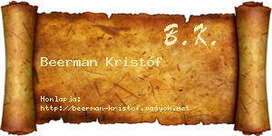 Beerman Kristóf névjegykártya